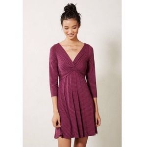 Anthropologie Lilka Torsade Pink Striped Dress